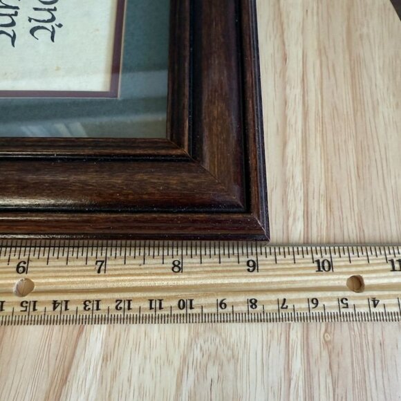 Framed Wall Art With "Dont Count Sheep Talk To The Shepherd" Text In Dark Wood F - Picture 9 of 10